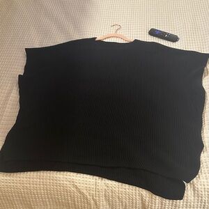 Black Ribbed Crew Neck Sweater - Women's Scoop/Crew